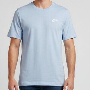 Nike The Nike Tee Light Blue Short Sleeve Embroidered Swoosh Logo Shirt Medium